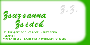 zsuzsanna zsidek business card